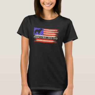 Vintage Usa Flag French Bulldog Dog Dad Frenchie S T-Shirt