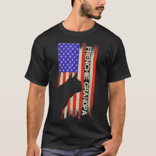 Vintage Usa Flag French Bulldog Grandpa Frenchie S T-Shirt