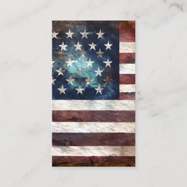 Vintage Usa Flag Graphic Business Card (Front)
