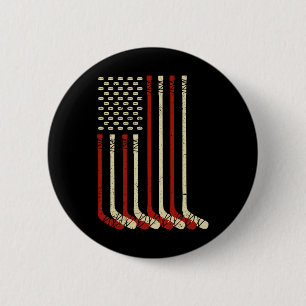Vintage Usa Flag Ice Hockey - Funny Ice Hockey Us 6 Cm Round Badge