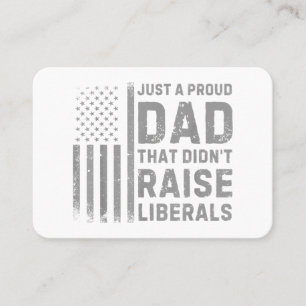 Vintage Usa Flag Just A Proud Dad That Didn't Rais Business Card