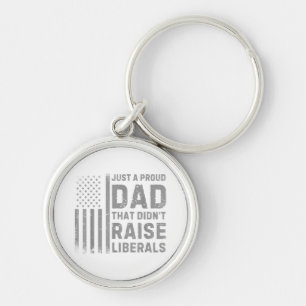 Vintage Usa Flag Just A Proud Dad That Didn't Rais Key Ring