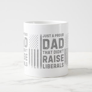 Vintage Usa Flag Just A Proud Dad That Didn't Rais Large Coffee Mug
