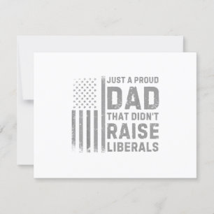 Vintage Usa Flag Just A Proud Dad That Didn't Rais RSVP Card