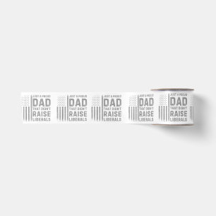 Vintage Usa Flag Just A Proud Dad That Didn't Rais Satin Ribbon