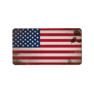 Vintage USA Flag Label