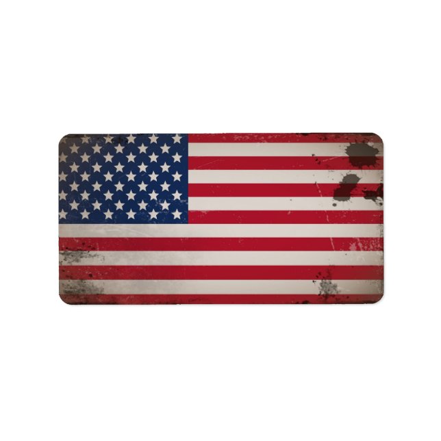Vintage USA Flag Label (Front)