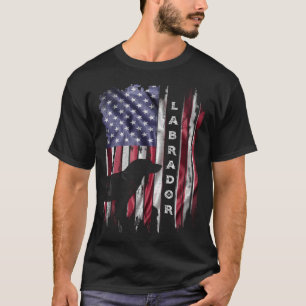 Vintage USA Flag Labrador Retriever Lab  Silhouett T-Shirt