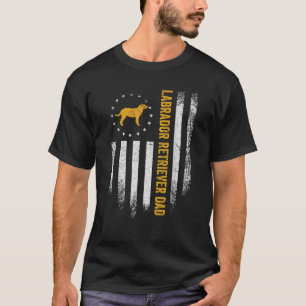 Vintage USA Flag Proud Labrador Retriever Dad Lab T-Shirt