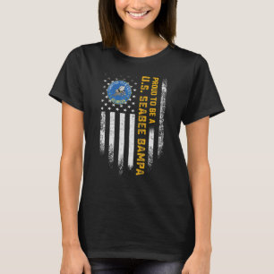 Vintage Usa Flag Proud To Be A Us Seabee Veteran B T-Shirt