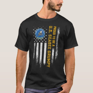 Vintage Usa Flag Proud To Be A Us Seabee Veteran G T-Shirt