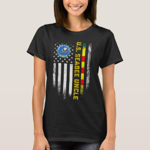 Vintage Usa Flag Proud Us Seabee Vietnam Veteran U T-Shirt