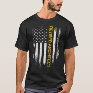 Vintage Usa Flag Retired Architect Retirement Arch T-Shirt