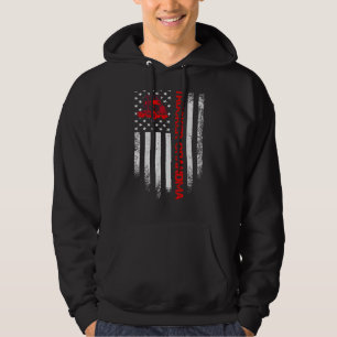 Vintage Usa Flag Trucker Truck Driver Grandma Silh Hoodie