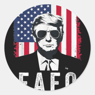 Vintage Usa Flag Trump Fafo Patriotic Retro 47th P Classic Round Sticker