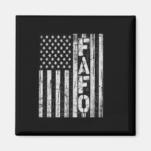 Vintage Usa Flag Trump Fafo Patriotic Retro Magnet