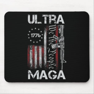 Vintage Usa Flag Ultra Mega Gun Usa 4th Of July Tr Mouse Pad