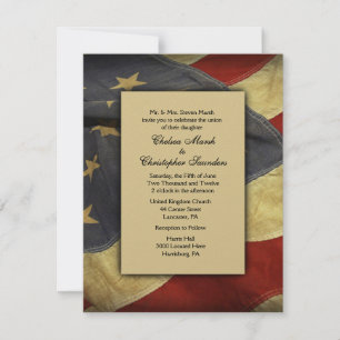 Vintage USA Flag Wedding Invitation