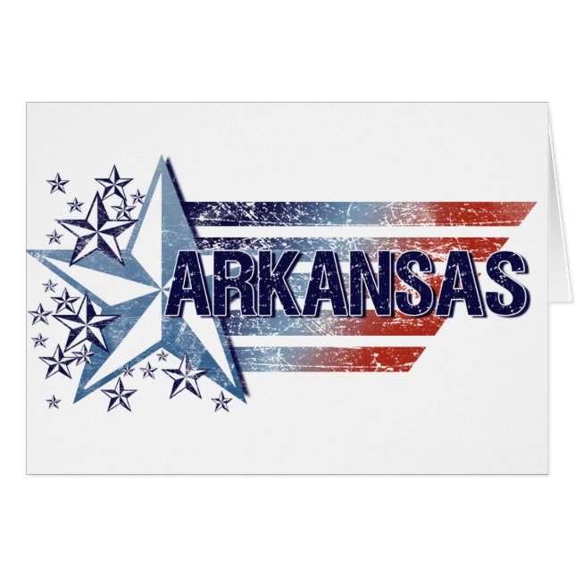 Vintage USA Flag with Star – Arkansas (Front Horizontal)