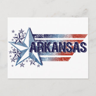 Vintage USA Flag with Star – Arkansas Postcard