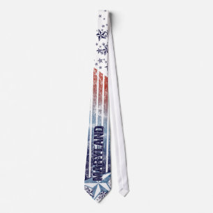 Vintage USA Flag with Star – Maryland Tie