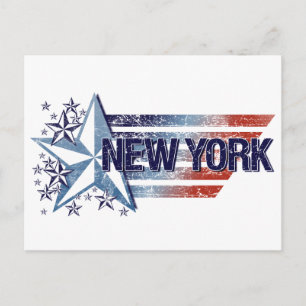 Vintage USA Flag with Star – New York Postcard