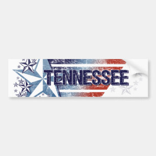 Vintage USA Flag with Star – Tennessee Bumper Sticker