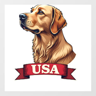 Vintage USA Golden Retriever Engraving Shirt