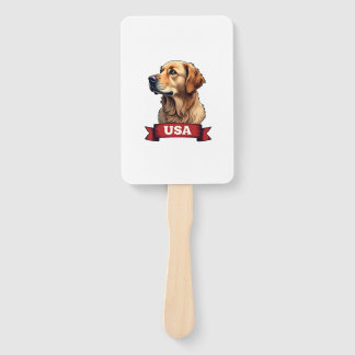 Vintage USA Golden Retriever Engraving Shirt 4 Hand Fan
