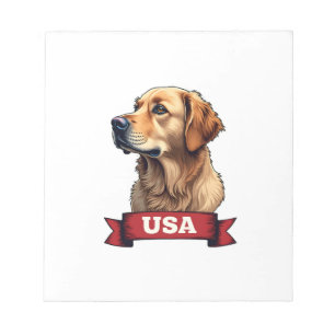 Vintage USA Golden Retriever Engraving Shirt 4 Notepad