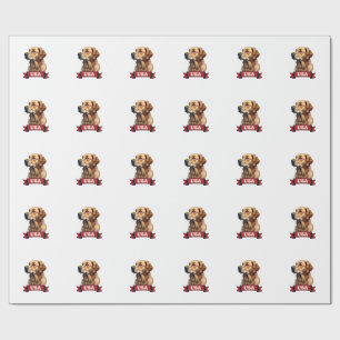 Vintage USA Golden Retriever Engraving Shirt 4 Wrapping Paper