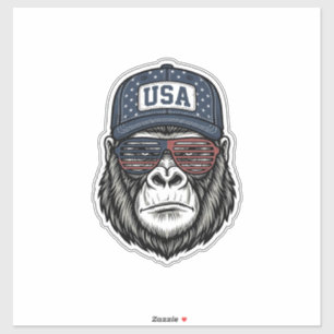 Vintage USA Gorilla Sunglasses Patriotic Shirt Des