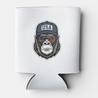 Vintage USA Gorilla Sunglasses Patriotic Shirt Des Can Cooler