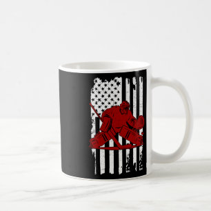 Vintage Usa Hockey Player - Us Flag 4th Of July Ho Coffee Mug