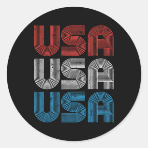 Vintage Usa Independence Day 4th Of July Patriotic Classic Round Sticker