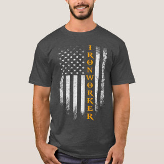 Vintage USA Ironworker American Flag Iron Worker P T-Shirt