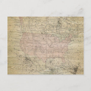 Vintage USA Map on Rustic Wood Postcard