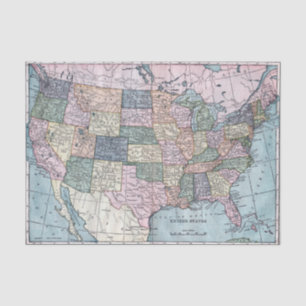 Vintage USA Map Tissue Paper