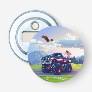 Vintage, USA monster truck Bottle Opener