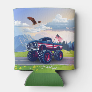 Vintage, USA monster truck Can Cooler