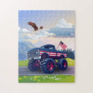 Vintage, USA monster truck Jigsaw Puzzle