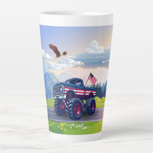 Vintage, USA monster truck Latte Mug