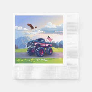Vintage, USA monster truck Napkin