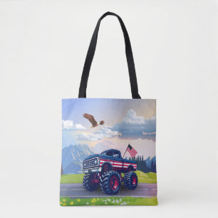 Vintage, USA monster truck Tote Bag
