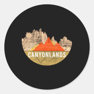 Vintage Usa Mountain Hiking - Canyonlands National Classic Round Sticker