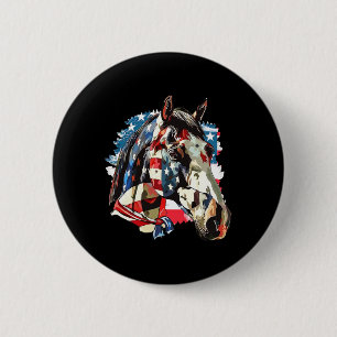 Vintage Usa Patriotic American Flag 4th Of July Ho 6 Cm Round Badge