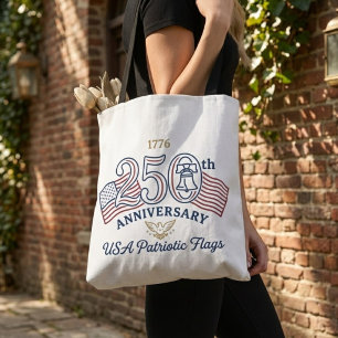 Vintage USA Patriotic Flags & Liberty Bell Classic Tote Bag