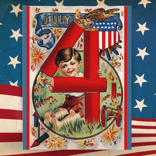 Vintage USA Patriotic July 4th Holiday Postcard (Creator Uploaded)