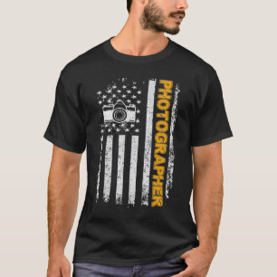 Vintage USA Photographer American Flag Photography T-Shirt