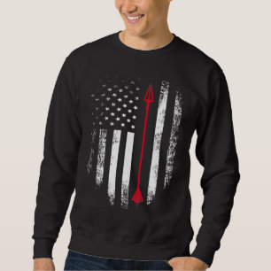 Vintage USA Red White - Archery Arrow American Fla Sweatshirt